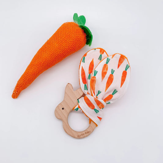 Bunny & Carrots Teething Ring